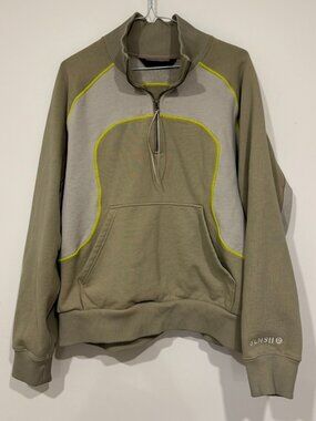 Lululemon Saul Nash Heavyweight French Terry 1/4 Zip Sheer Oak Tan Size XL SLNSH